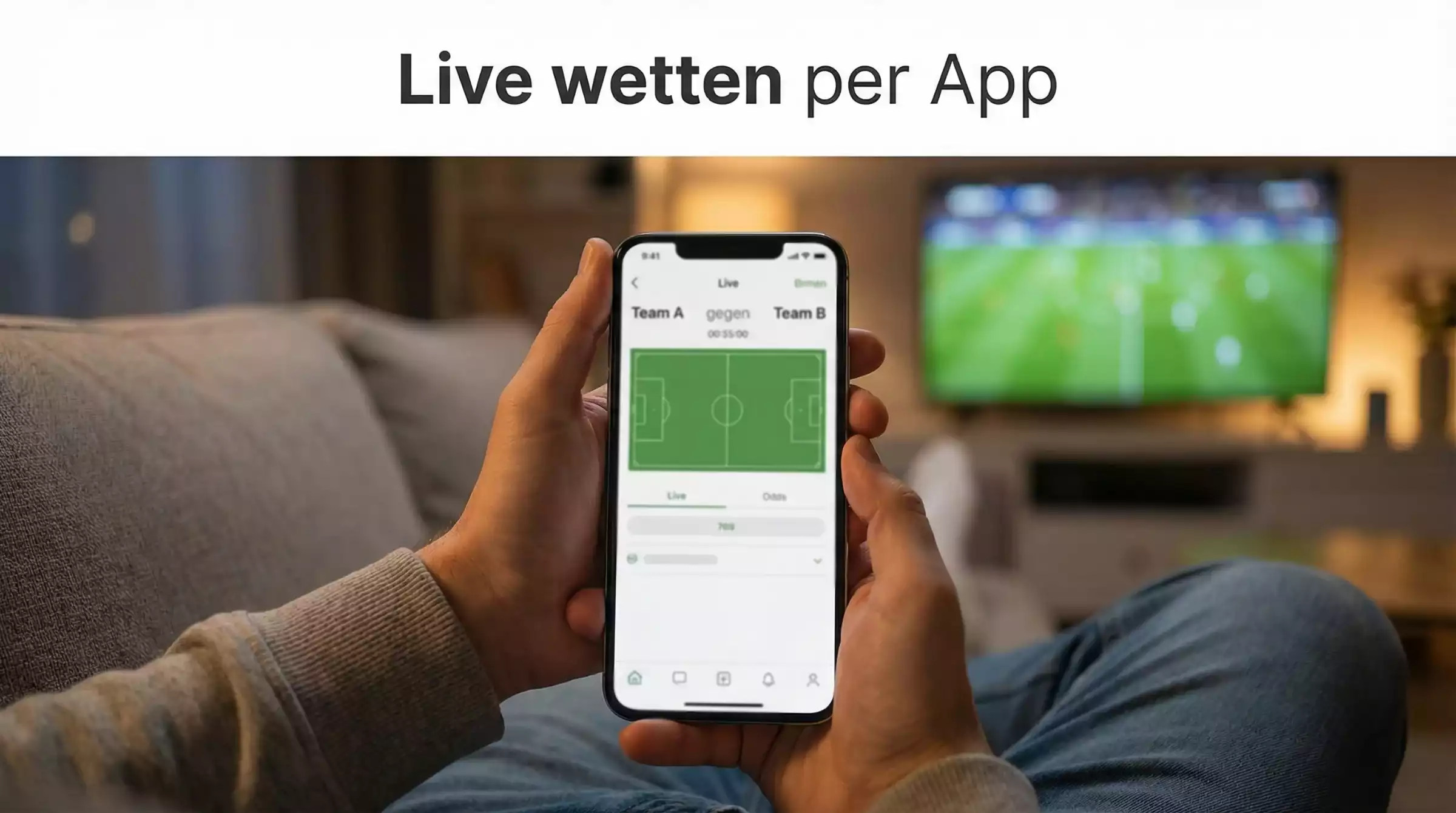 WM Live-Wetten – Fan verfolgt Spiel auf Smartphone mit Wett-App