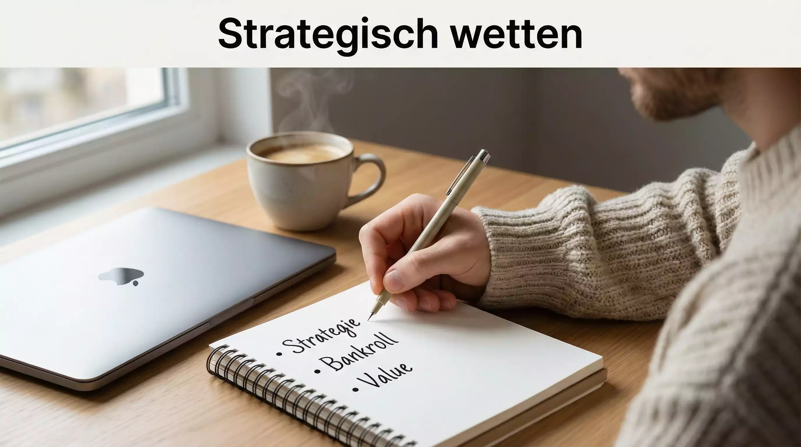 WM Sportwetten Strategie – Person plant Wettstrategie mit Notizblock